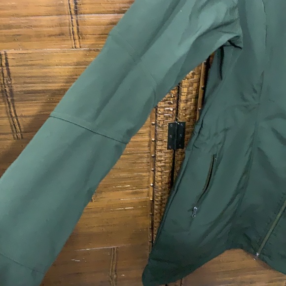 Columbia Long Fitted Trench Coat SZ L Army Green - Picture 5 of 8